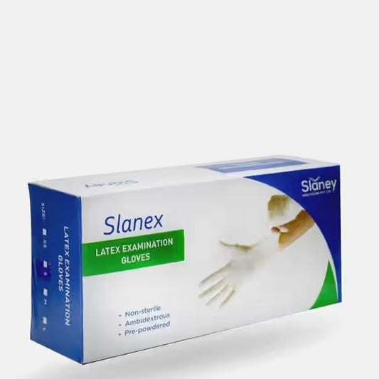 Slanex Powdered Latex Examination Gloves - 100's Box